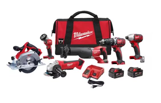 Milwaukee M18 6pc Cordless Lithium-Ion Tool Combo Kit (2696-26)