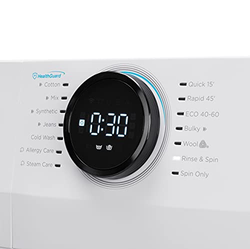 Midea MF200W70B/E Freestanding Washing Machine, BLDC Motor, Bright LED Display, Health Guard, Steam