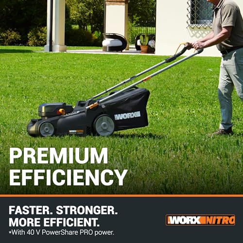 Worx WG737E 40V 37cm Cordless Lawnmower – Ideal for Medium to Large Gardens (300-550 m²)