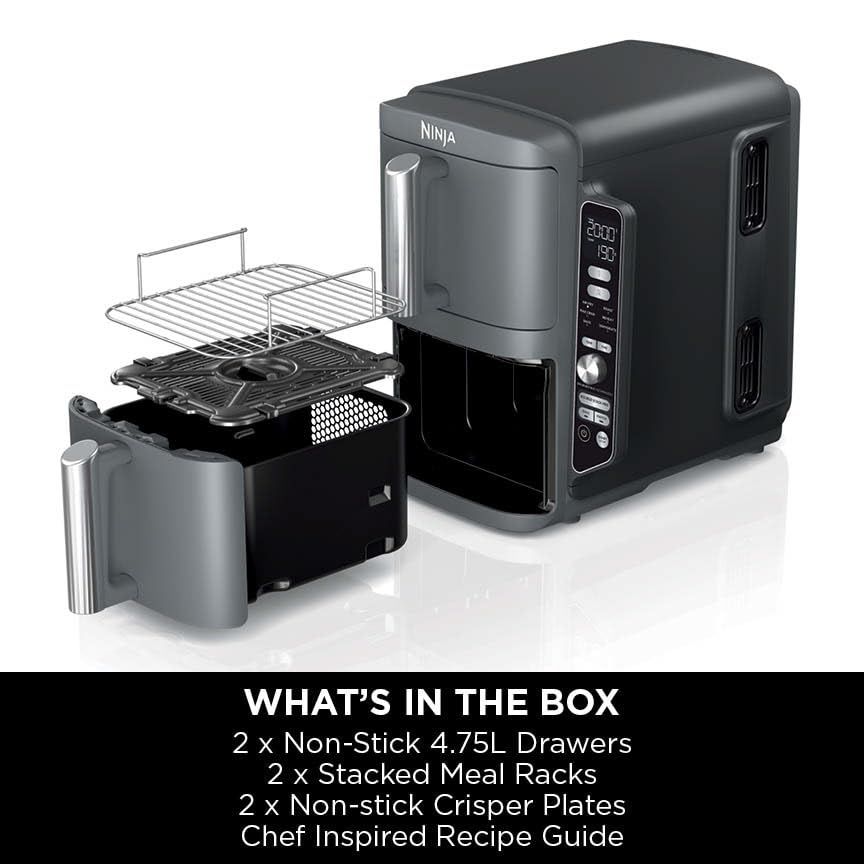Ninja Double Stack XL Air Fryer, Vertical Dual Drawer AirFryer with 4 cooking levels
