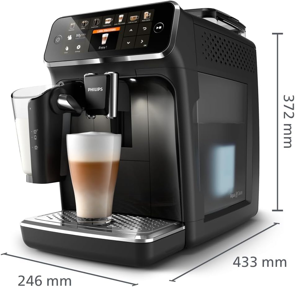 Philips 5400 Series Fully Automatic Espresso Machine - 12 Coffees, Easy-To-Clean LatteGo Milk System