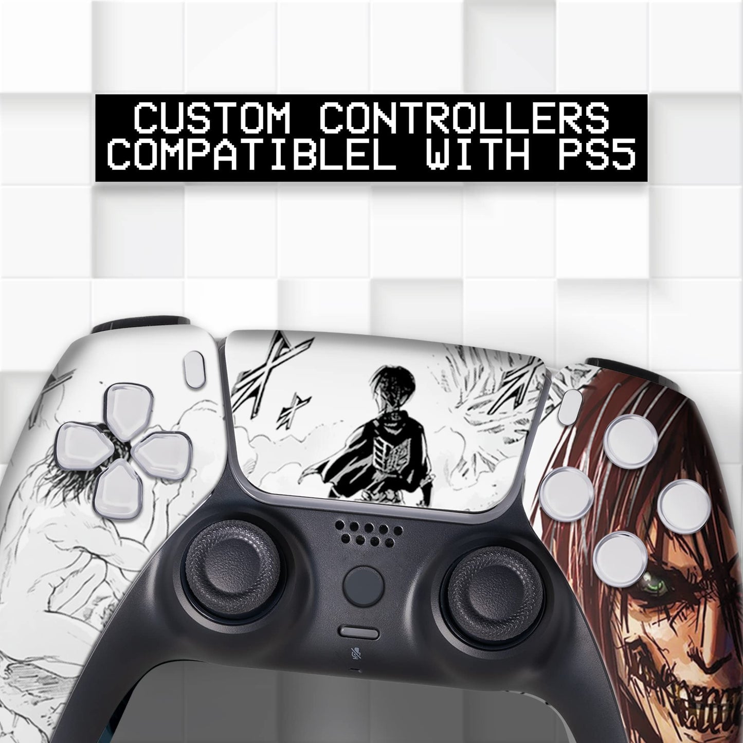 Attackk on Tittan Custom PS-5 Controller Wireless compatible with Play-Station 5 Console
