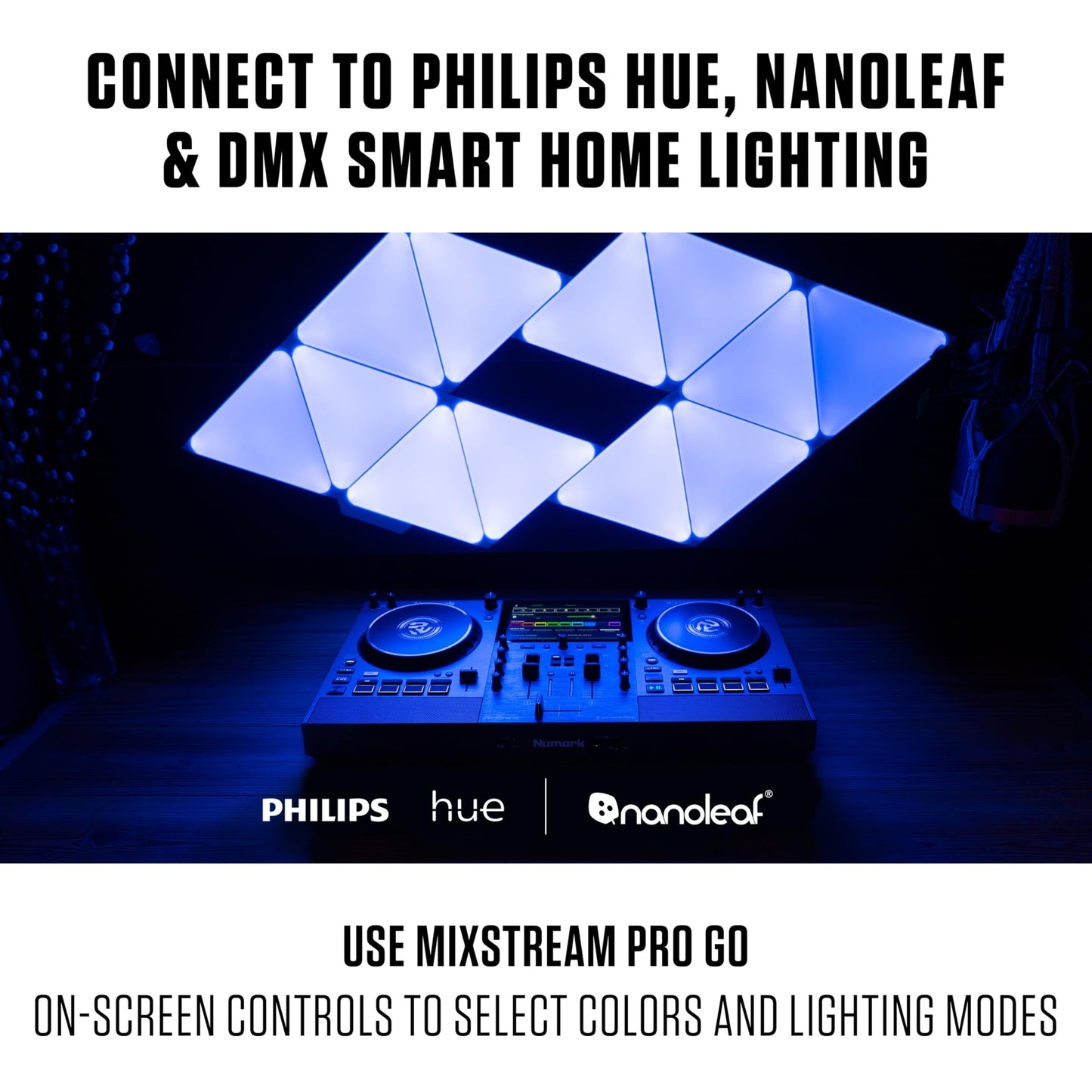 Numark Mixstream Pro Go Portable DJ Controller with Battery, Mixer with Stem Separation