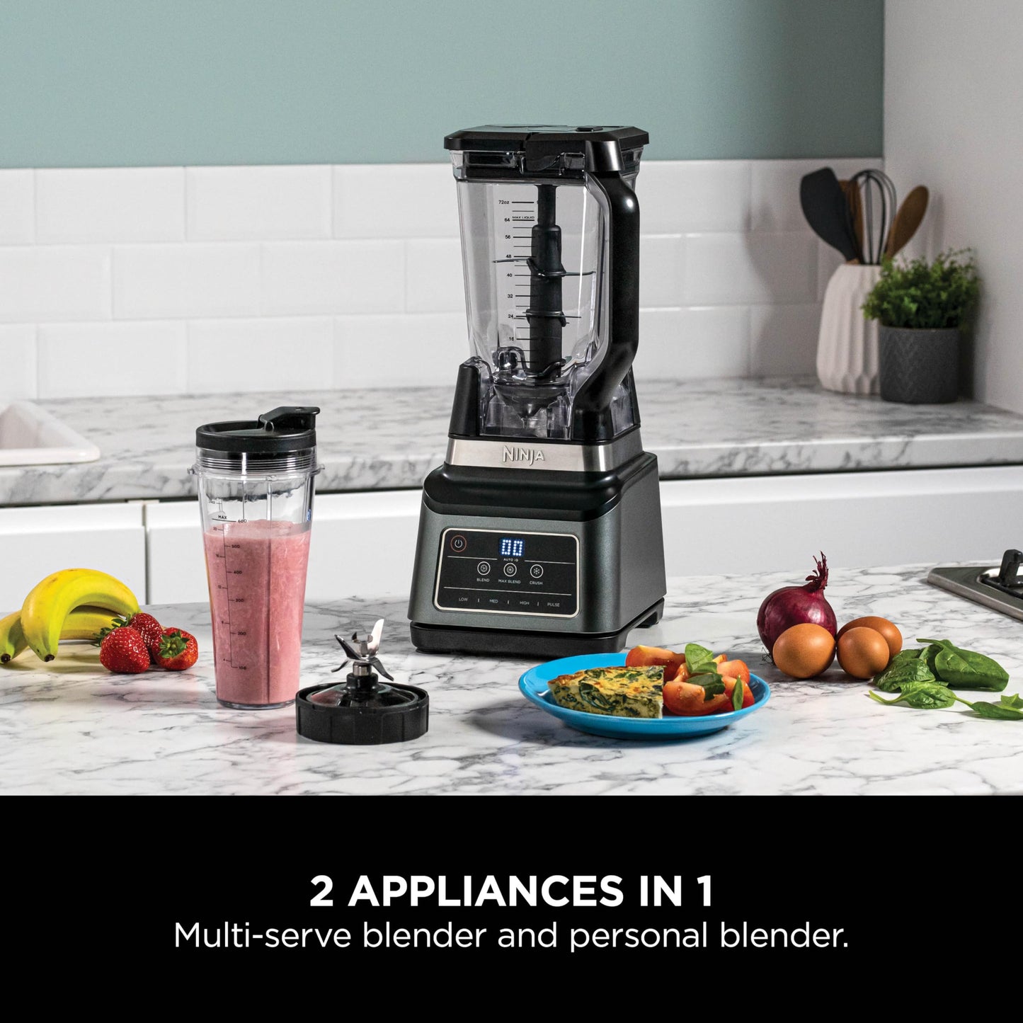 Ninja 2-in-1 Blender with 3 Automatic Programs; Blend, Max Blend, Crush, and 4 Manual Settings