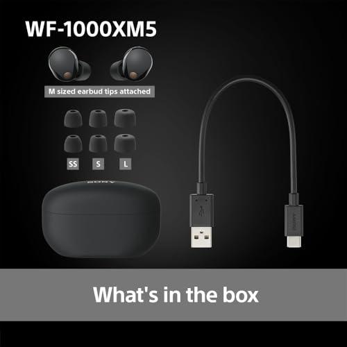 Sony WF-1000XM5 Wireless Noise Cancelling Earbuds, Bluetooth, In-ear Headphones, Mic