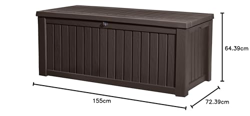 Keter Rockwood Cushion Box, Brown, 570L