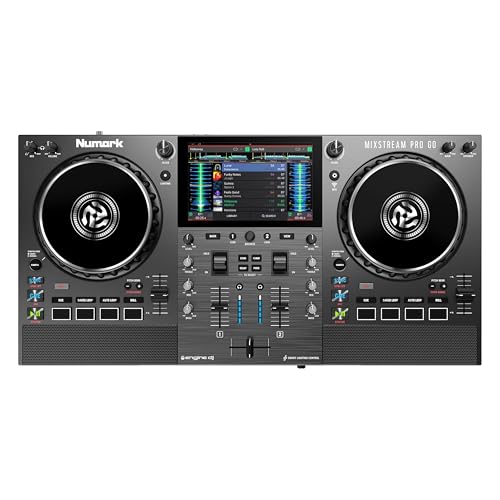 Numark Mixstream Pro Go Portable DJ Controller with Battery, Mixer with Stem Separation
