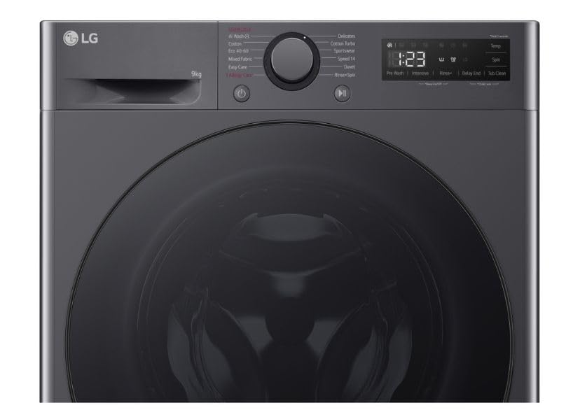 TurboWash™ 9kg Washing Machine with 1200 rpm, Steam™, AI DD™, A Energy Rated in Slate Grey