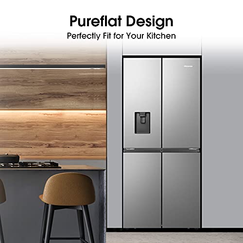 Hisense RQ560N4WCF Freestanding American Fridge Freezer Cross Door, No Frost, 454 liters, Stainless Steel  s