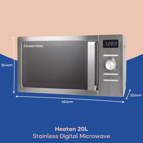 Russell Hobbs Stainless Steel Digital Microwave 20 Litre 800W Solo Digital with 5 Power Levels