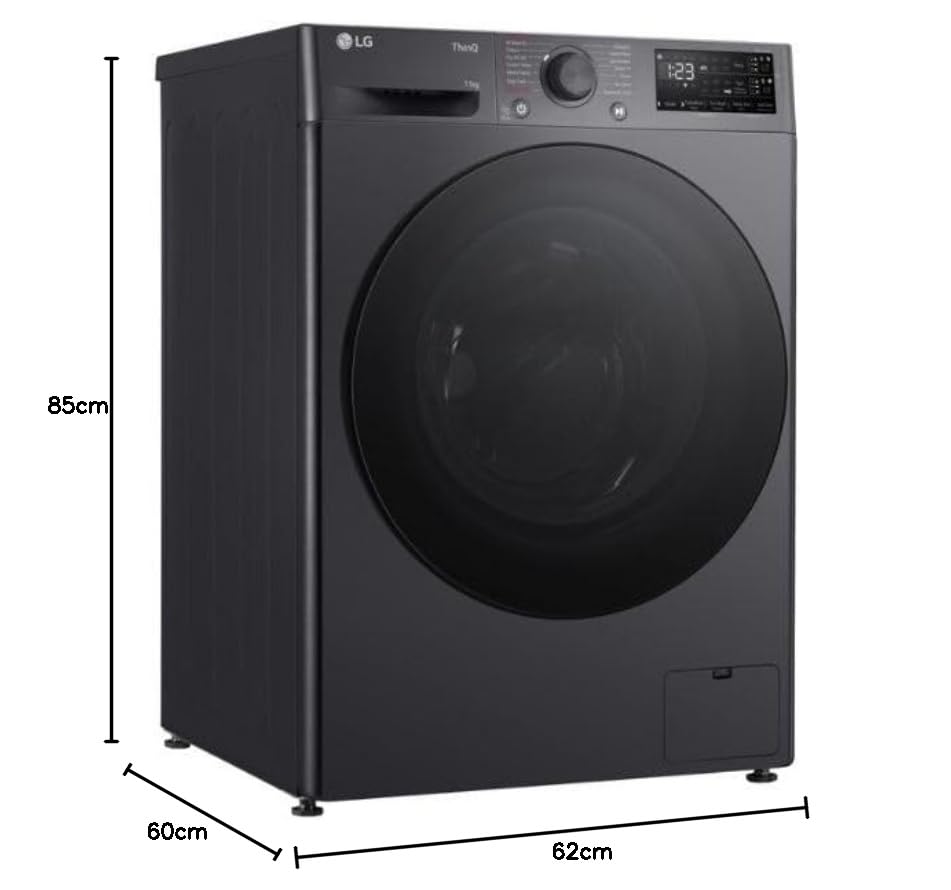 LG EZDispense™ 11kg Washing Machine with 1400 rpm, A Energy Rated, TurboWash™, Steam™ in Slate Grey