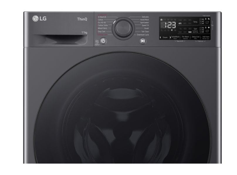 LG EZDispense™ 11kg Washing Machine with 1400 rpm, A Energy Rated, TurboWash™, Steam™ in Slate Grey