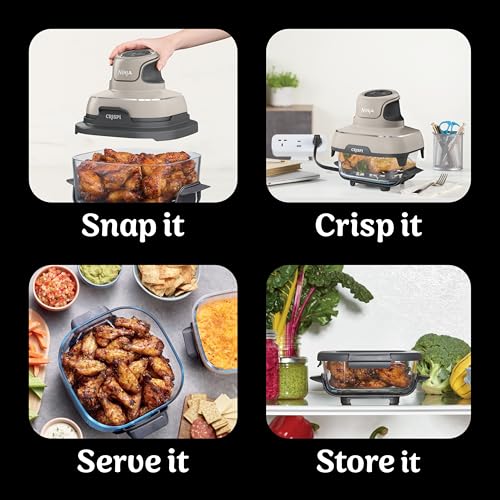 Ninja CRISPi Portable Air Fryer, 3.8L, 4-in-1: Air Fry, Roast, Keep Warm, Recrisp