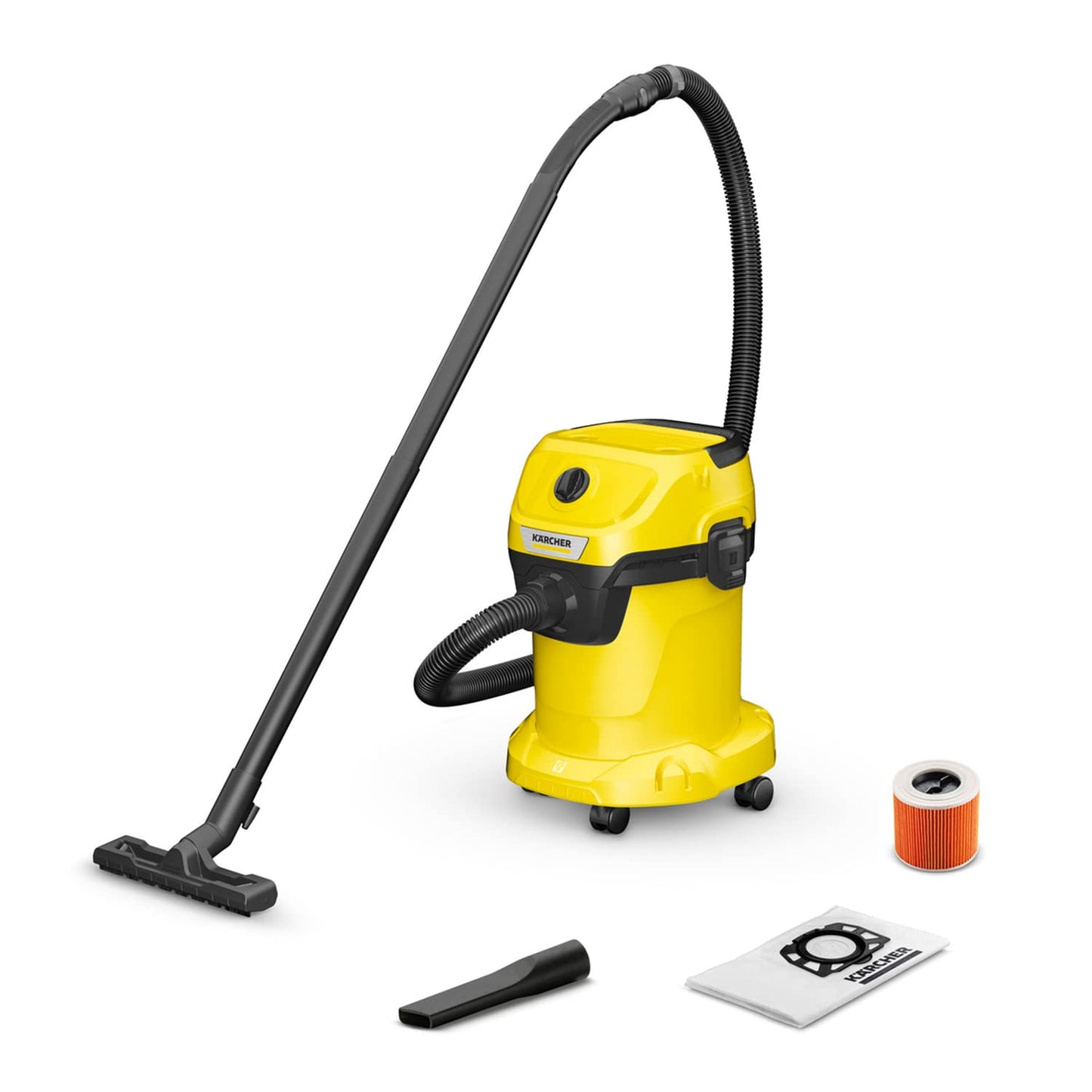Kärcher 16281030 Wet & Dry Vacuum Cleaner WD 3, blower function, power: 1000W, plastic container: 17L