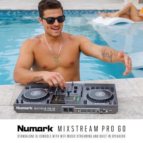 Numark Mixstream Pro Go Portable DJ Controller with Battery, Mixer with Stem Separation