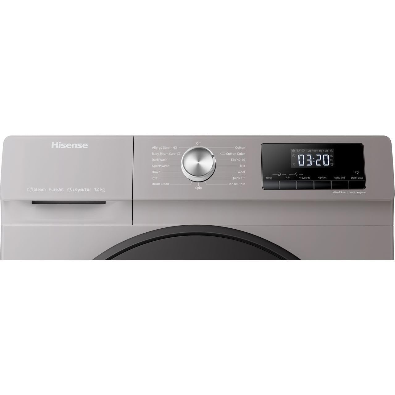 Hisense WFQA1214EVJMT 12kg Washing Machine with 1400 rpm - Titanium - A Rated
