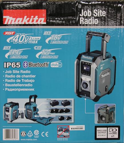 Makita MR007GZ 12V Max CXT to 40V Max XGT DAB/DAB+ Job Site Radio with Bluetooth