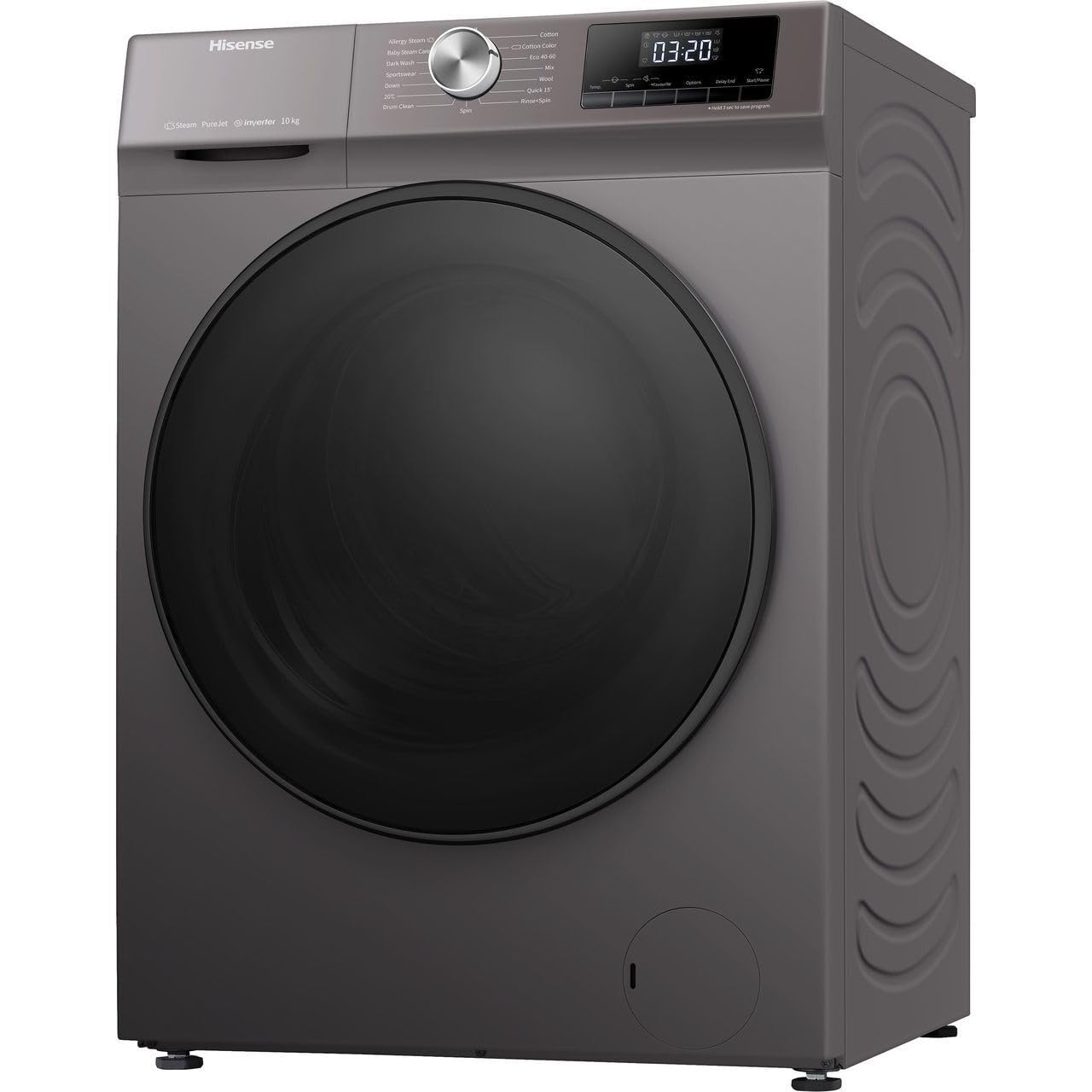 Hisense WFQA1014EVJMT 10kg Washing Machine with 1400 rpm - Titanium - A Rated