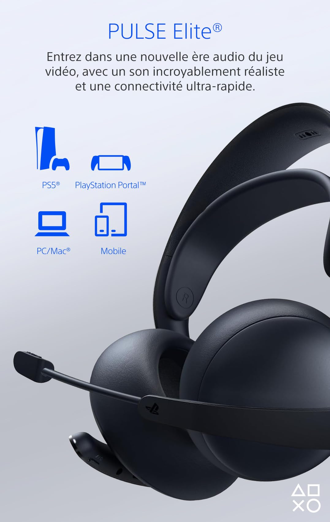 Playstation Sony, Casque-Micro Sans Fil PULSE Elite pour 5, PC et Mac