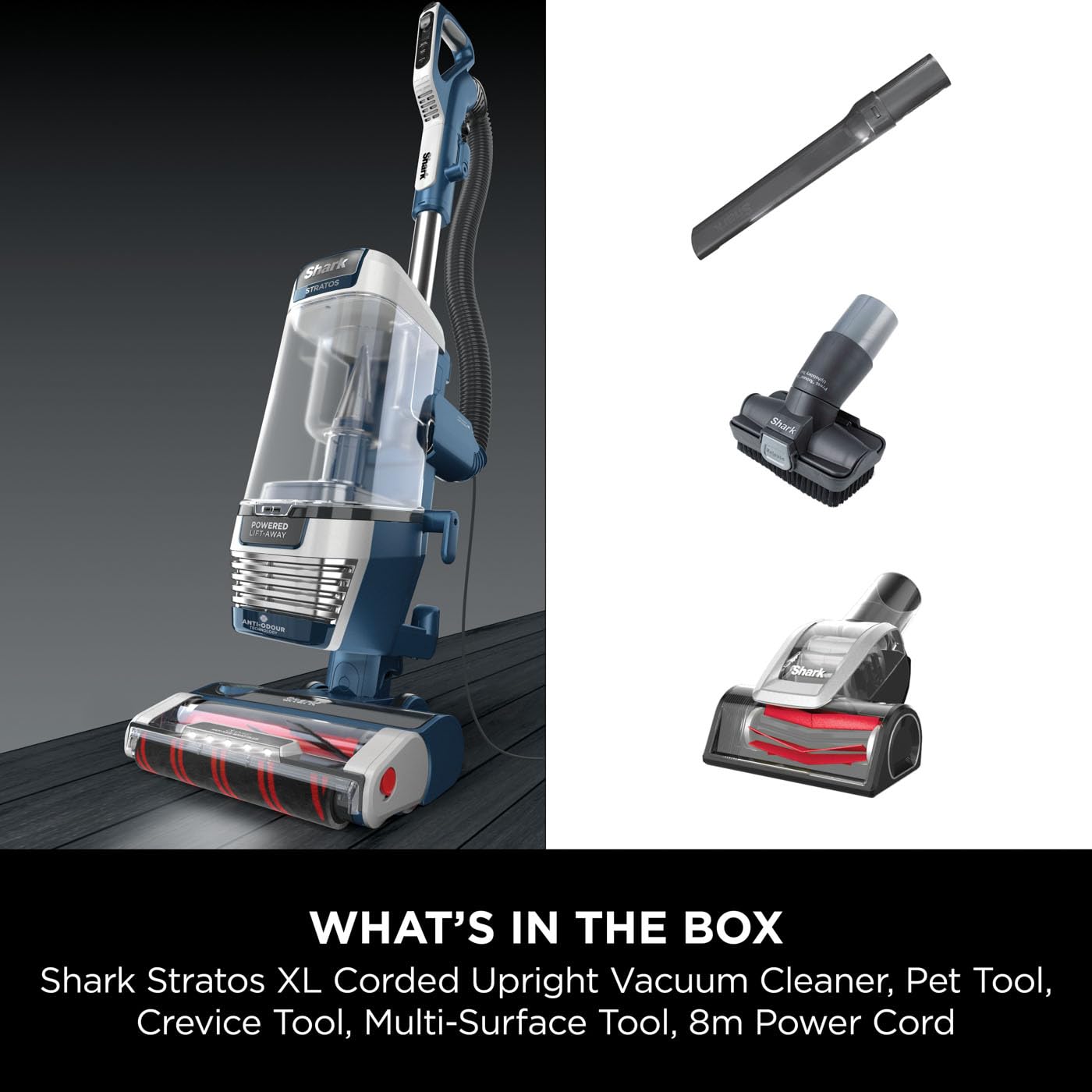 Shark Stratos XL 2.6 Litre Corded Upright Vacuum Cleaner with Anti Hair Wrap Plus & Anti Odour