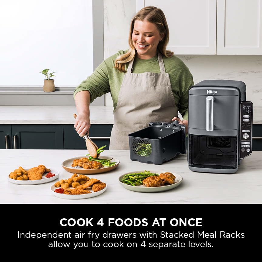 Ninja Double Stack XL Air Fryer, Vertical Dual Drawer AirFryer with 4 cooking levels