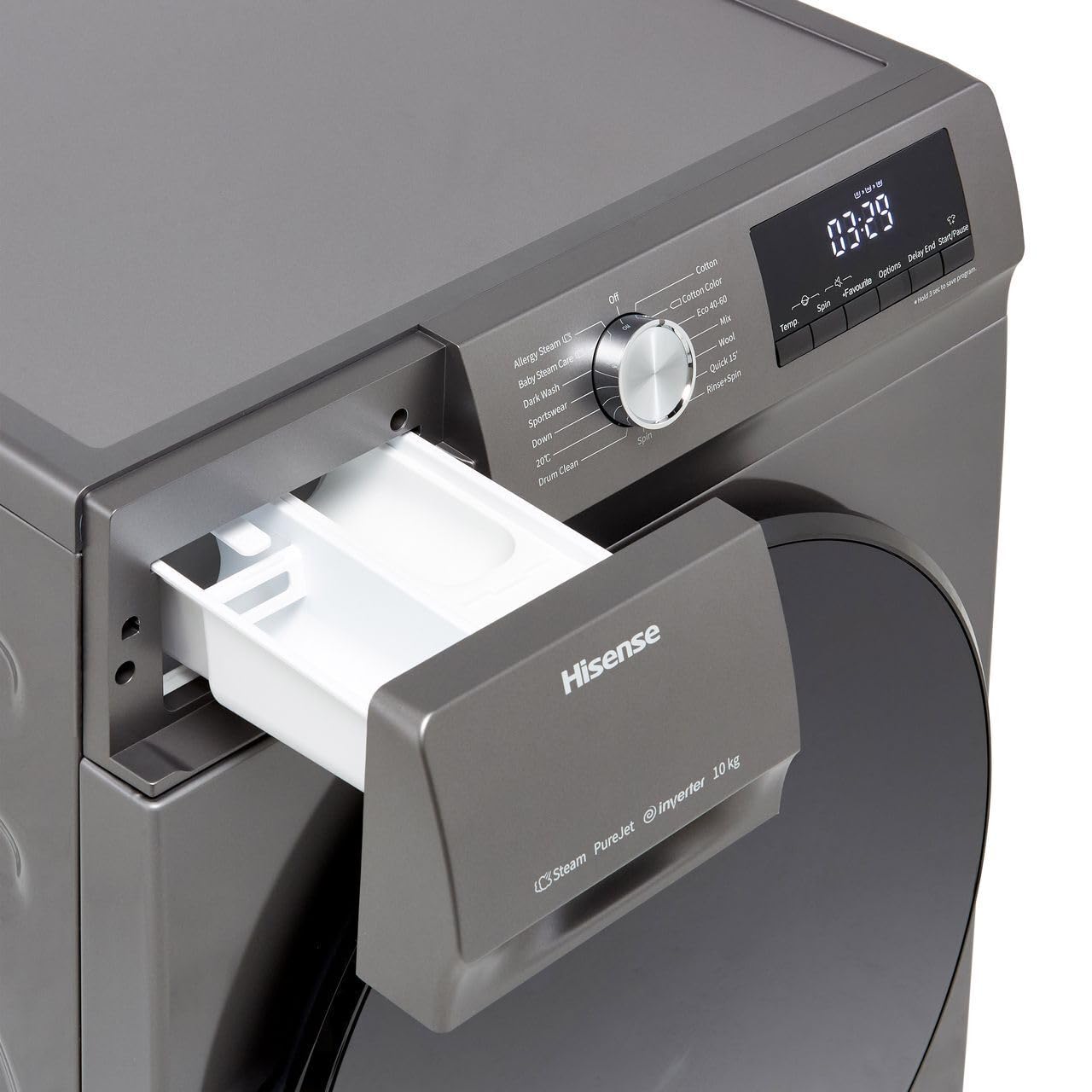 Hisense WFQA1014EVJMT 10kg Washing Machine with 1400 rpm - Titanium - A Rated