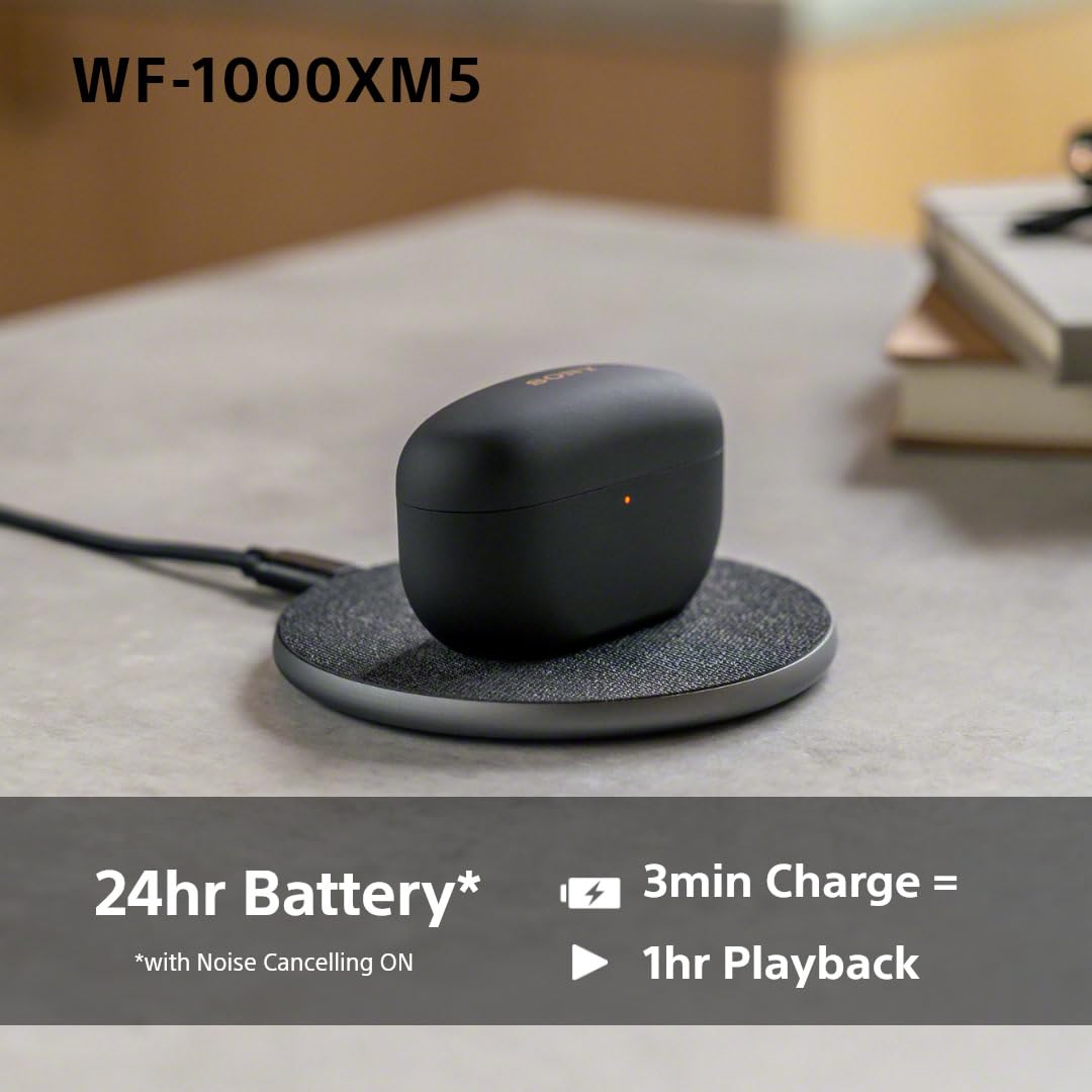 Sony WF-1000XM5 Wireless Noise Cancelling Earbuds, Bluetooth, In-ear Headphones, Mic