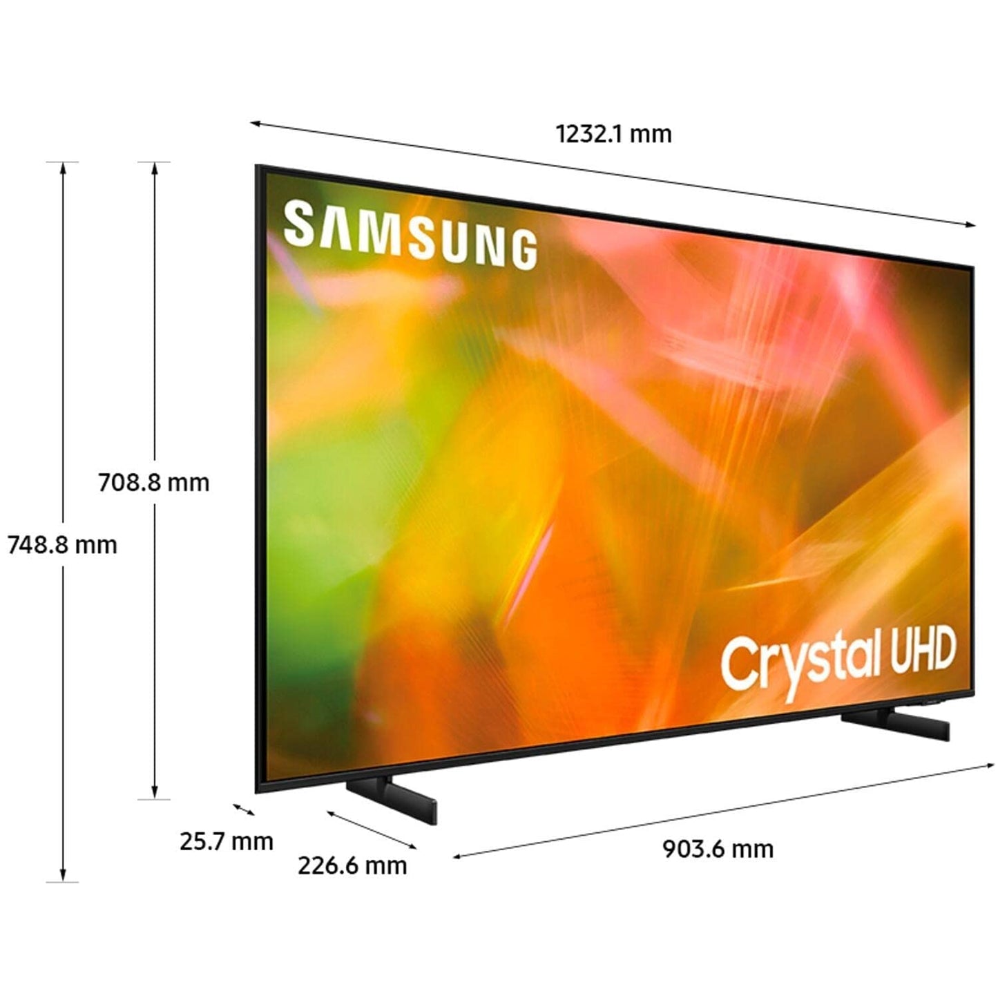Samsung AU8000 55 Inch Smart TV (2021) - Crystal 4K AirSlim Smart TV
