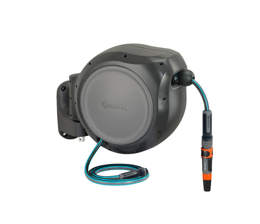 GARDENA 20502, Retractable Garden Hose Reel 75' x 1/2" Hose, Wall Mounted