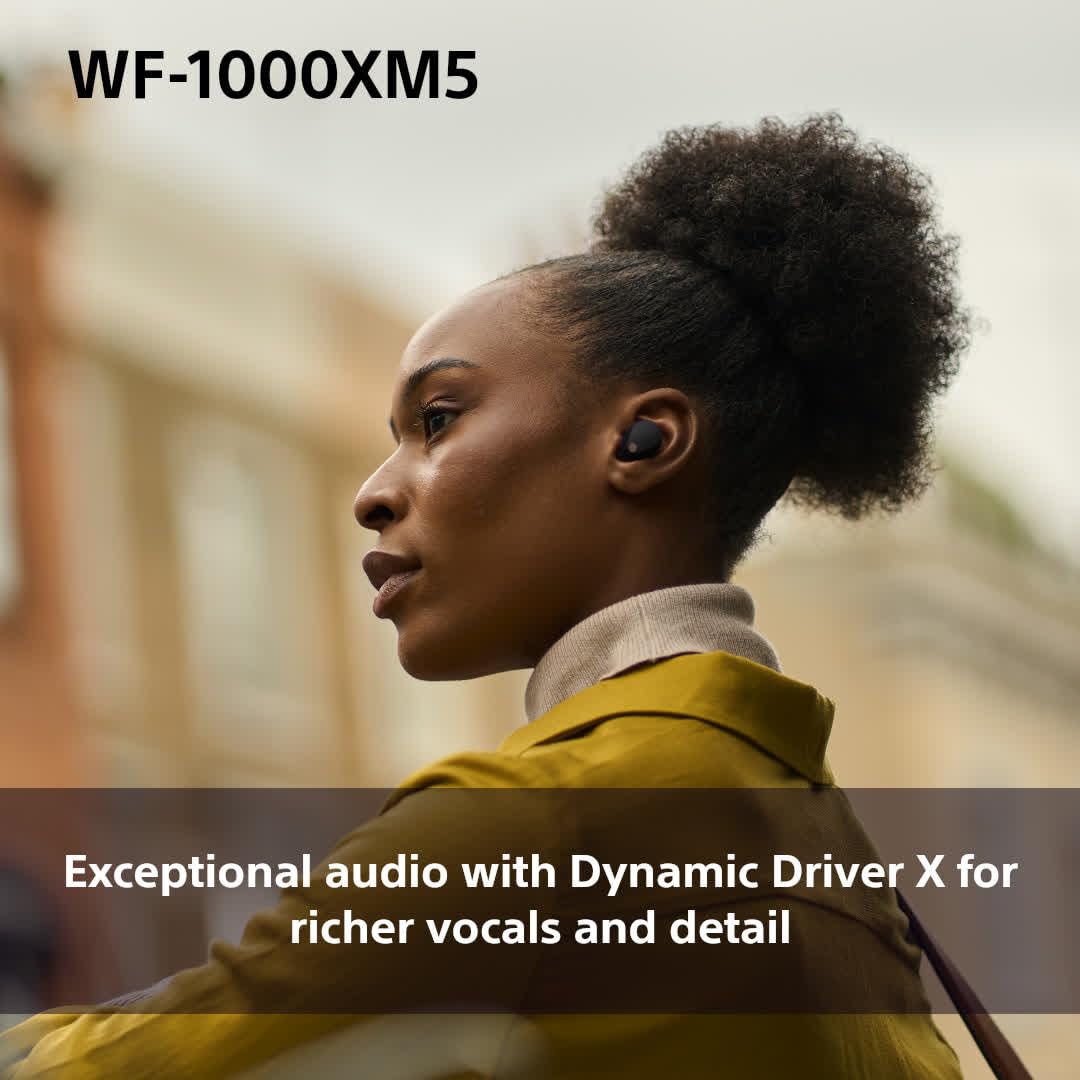 Sony WF-1000XM5 Wireless Noise Cancelling Earbuds, Bluetooth, In-ear Headphones, Mic
