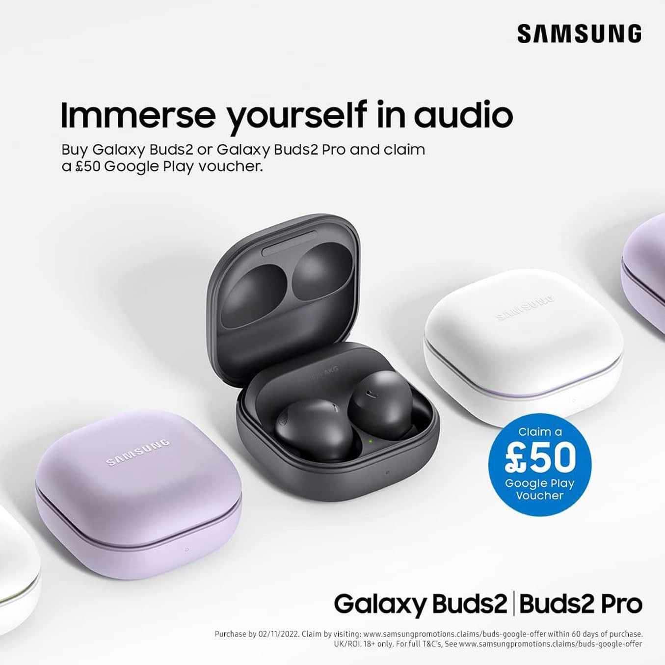 Samsung Galaxy Buds2 Pro Wireless Earphones, 2 Year Extended Manufacturer Warranty, Bora Purple (UK Version)