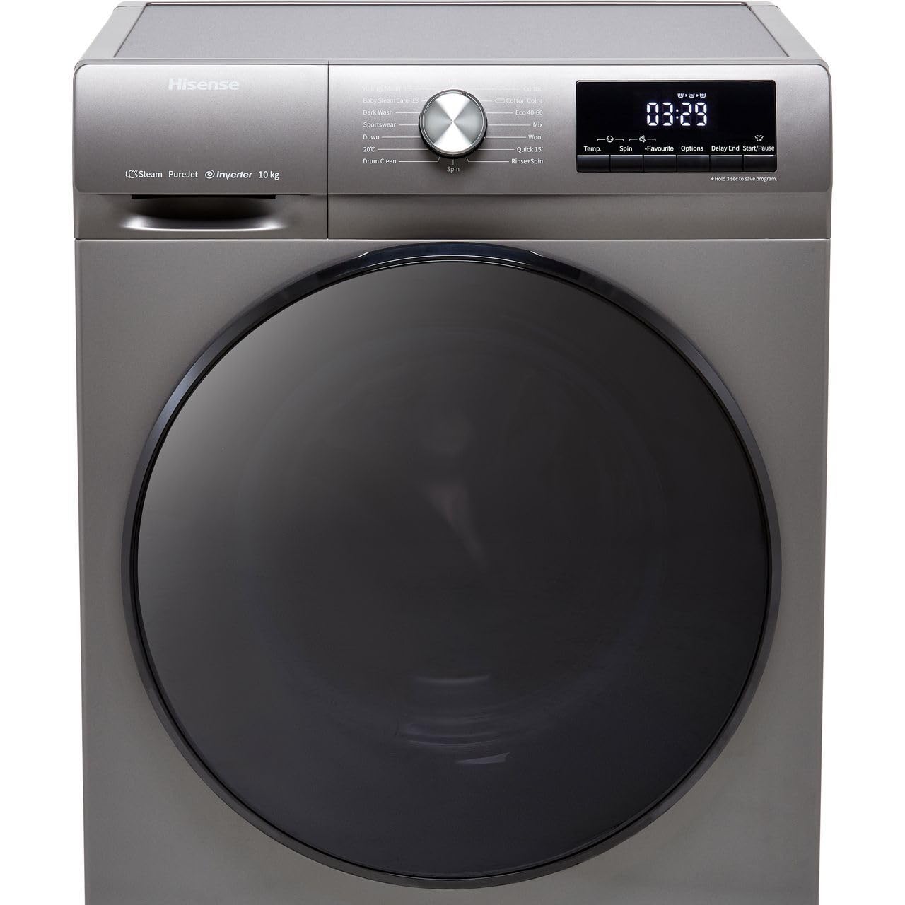 Hisense WFQA1014EVJMT 10kg Washing Machine with 1400 rpm - Titanium - A Rated