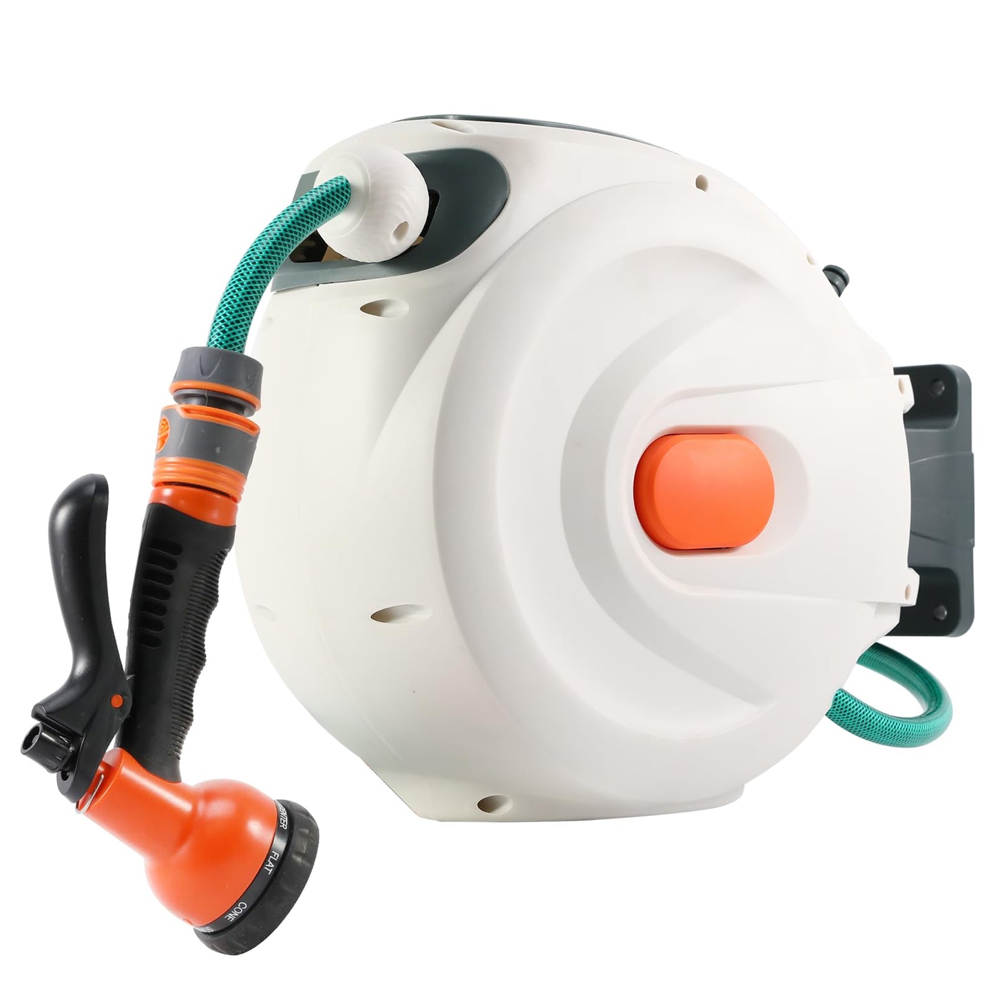 Himix Retractable Garden Hose Reel - 1/2 inch x 50ft Wall Mounted Hose Reel