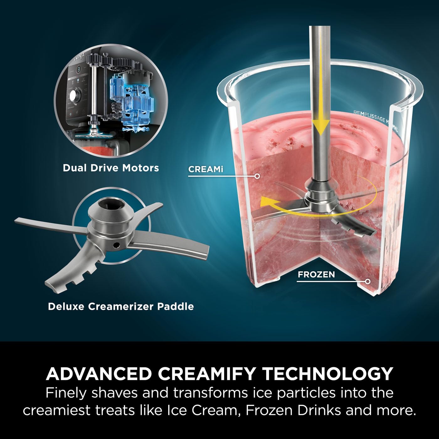 Ninja CREAMi Deluxe Ice Cream Maker & Frozen Dessert Maker with 3 Tubs, 10 Functions