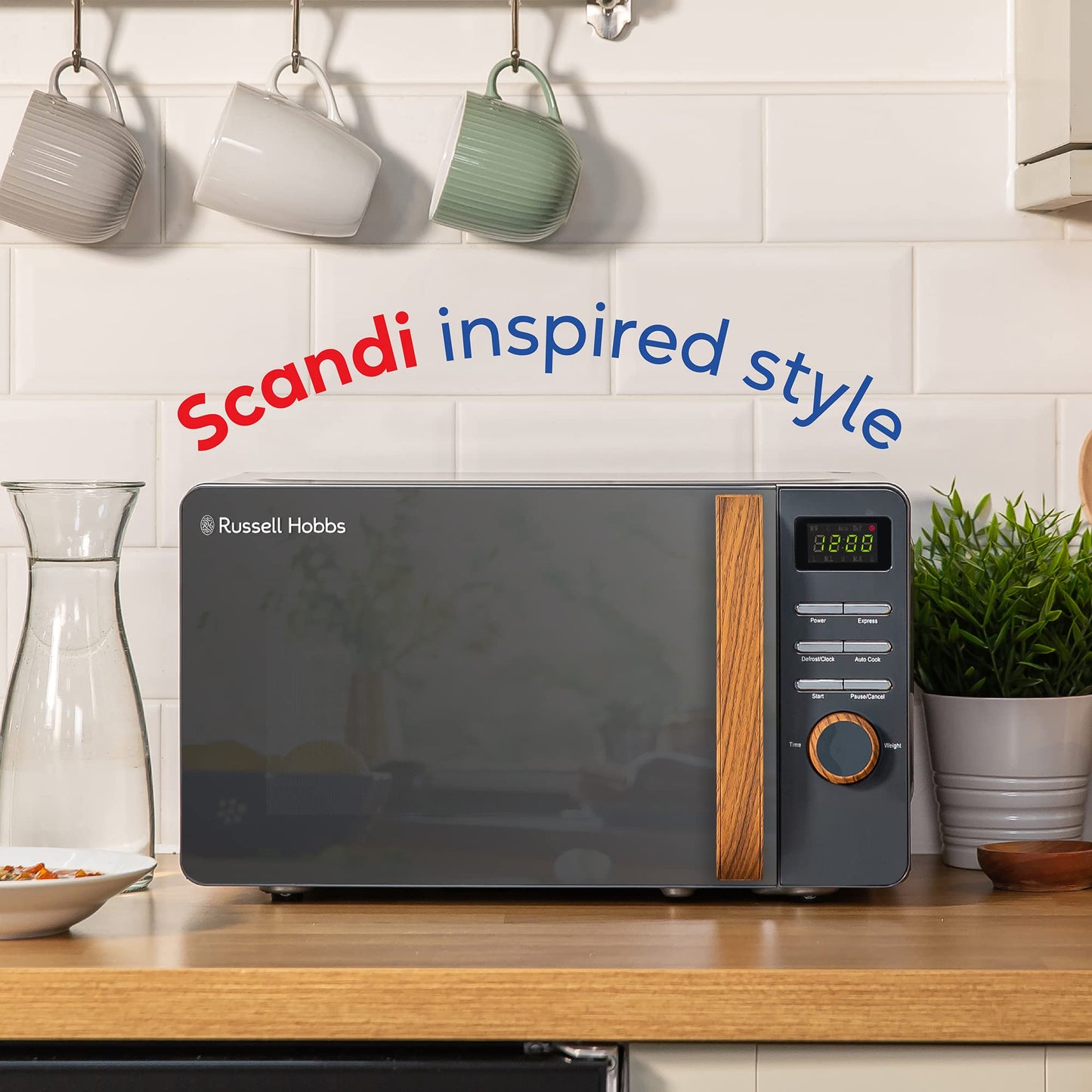 Russell Hobbs RHMD714G 17 L 700 W Scandi Grey Digital Microwave with 5 Power Levels s