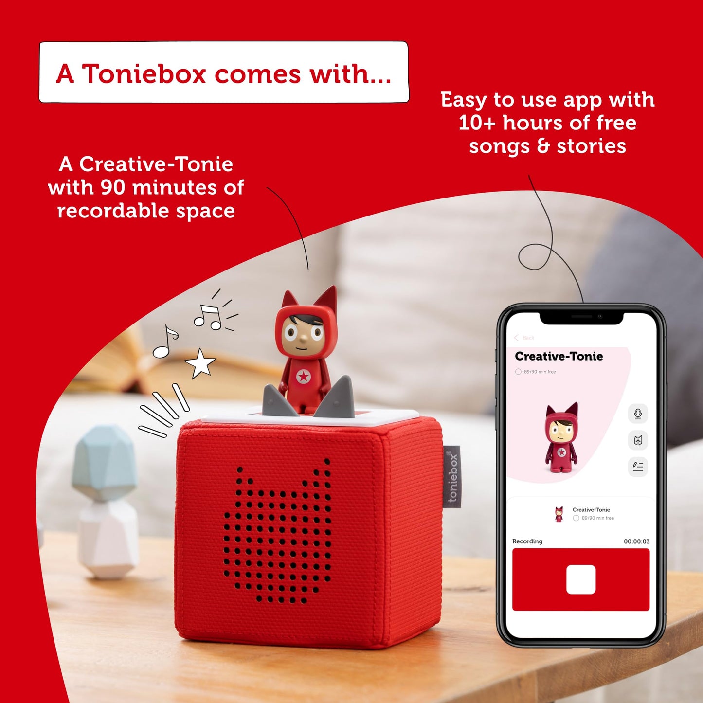 Tonies Toniebox Disney Classics bundle featuring 1 creative & 3 tonies - Lion King, Cars & Toy Story, Blue