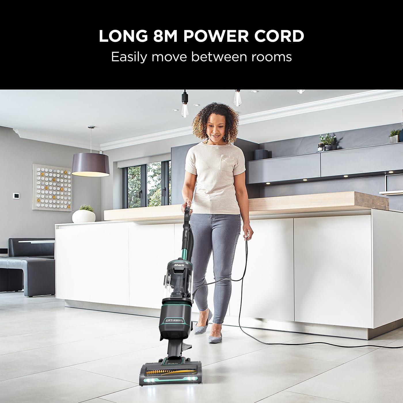 Shark Corded Upright Vacuum Cleaner 1.1L with Anti Hair Wrap Technology, LED Headlights