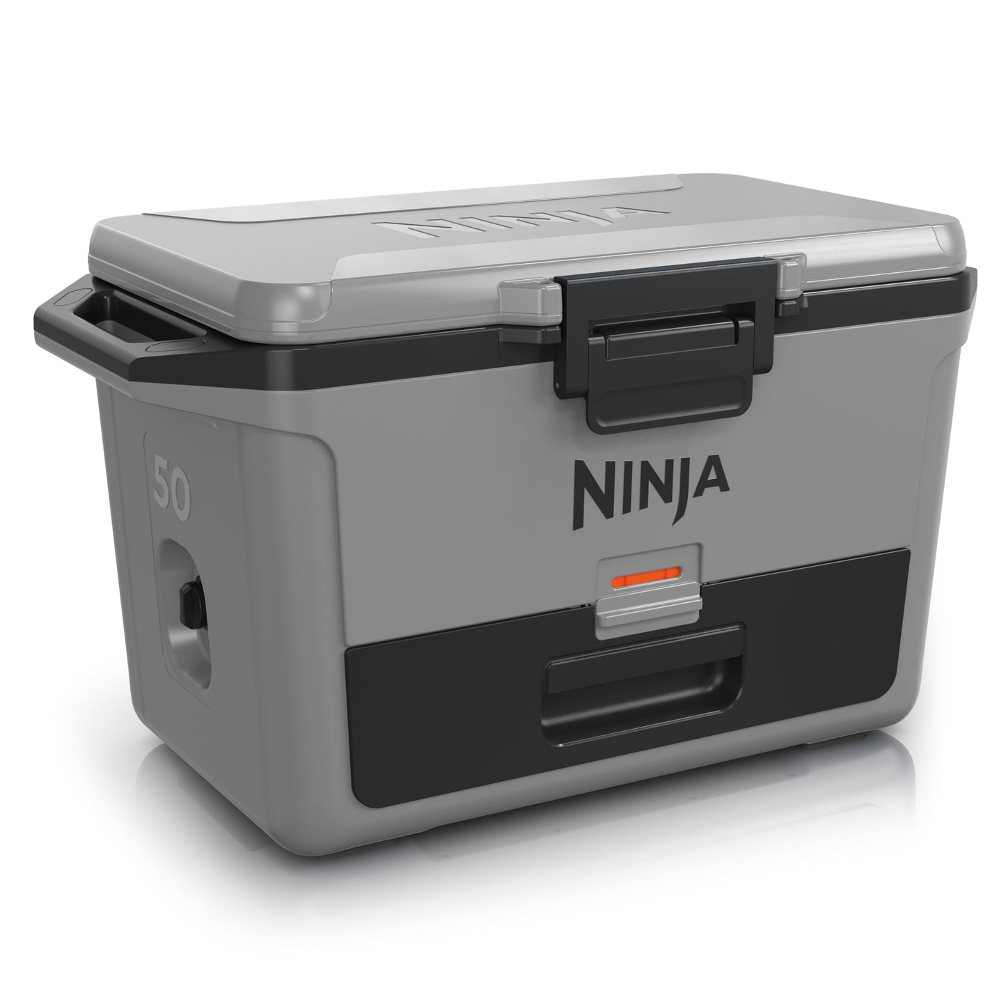 Ninja FrostVault Hard Cooler 47L, Premium Insulated Cool Box, Holds Ice Up to 6 Days, Built-in Dry Storage Drawer