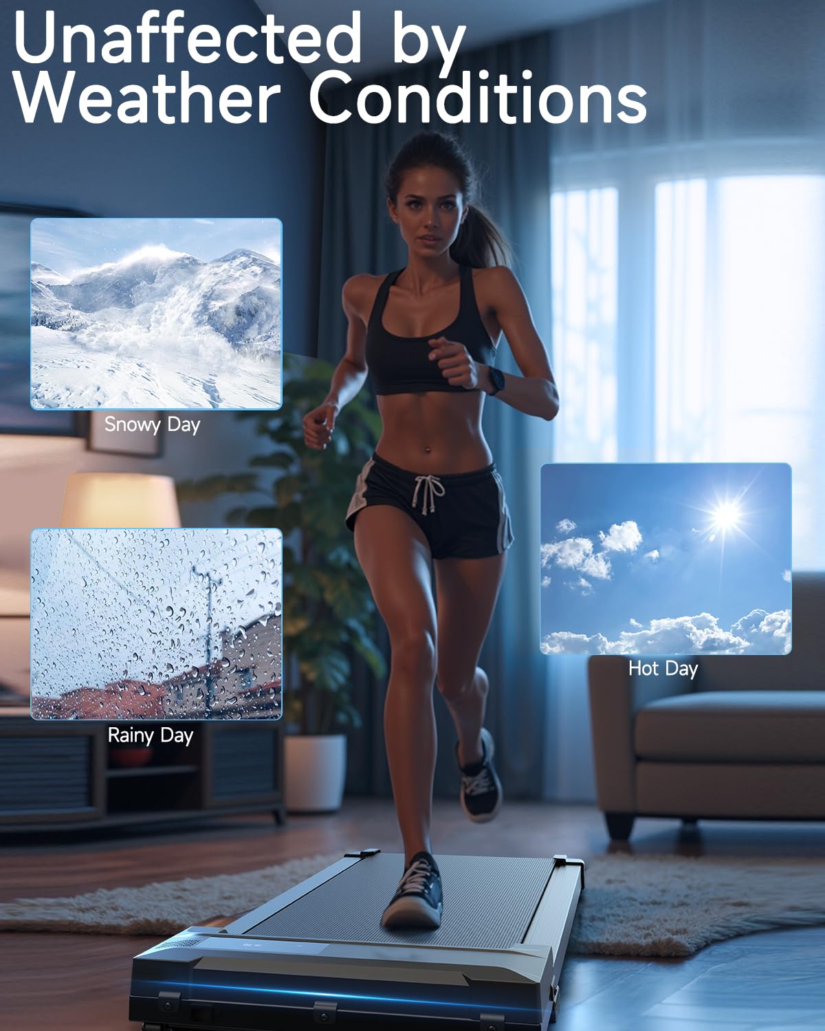 Kerolina Walking Pad Treadmill for Home - Under Desk Treadmills Mini Portable Walking Running Machine