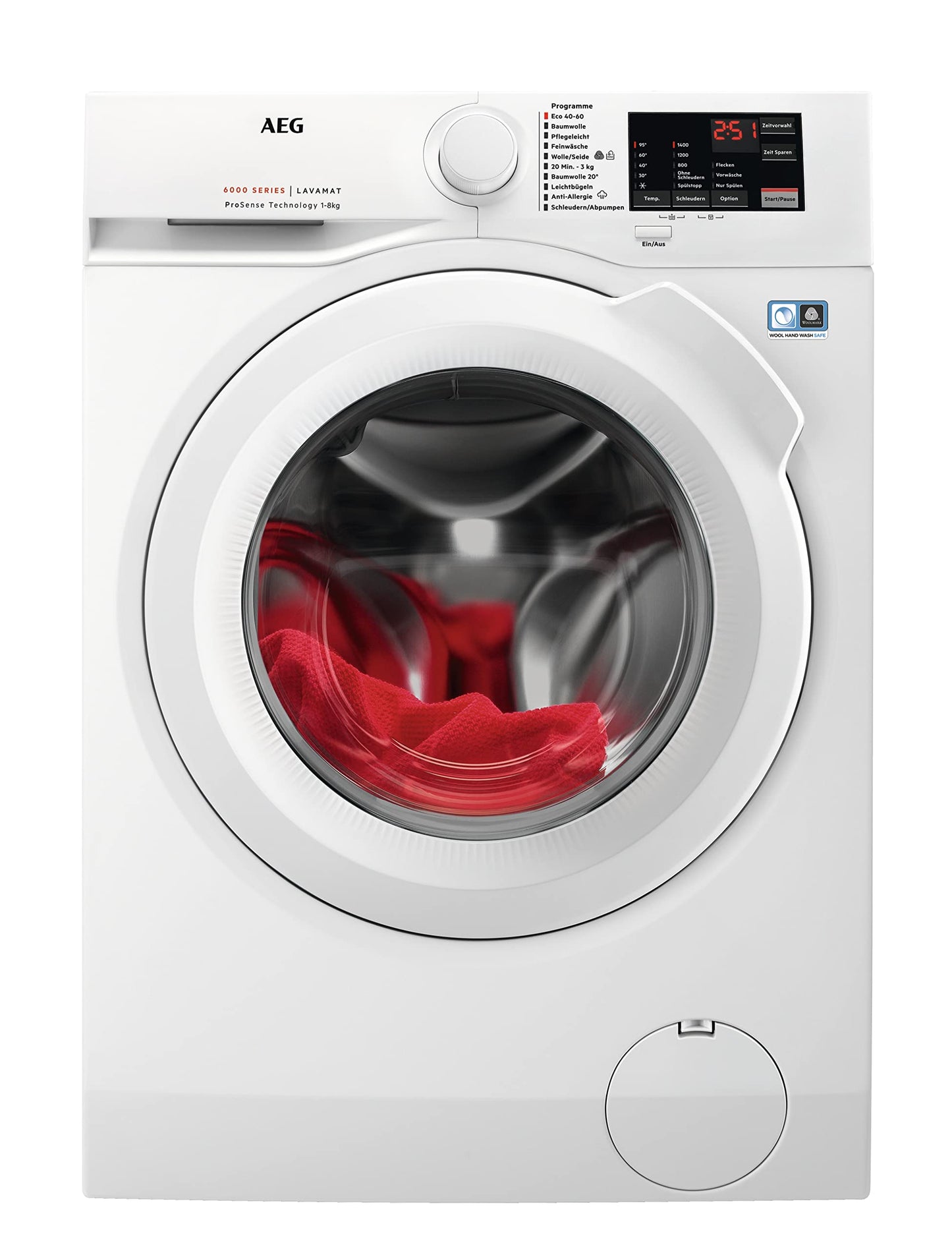 AEG Series 6000 L6FBA51480 washing machine Front-load 8 kg 1400 RPM White