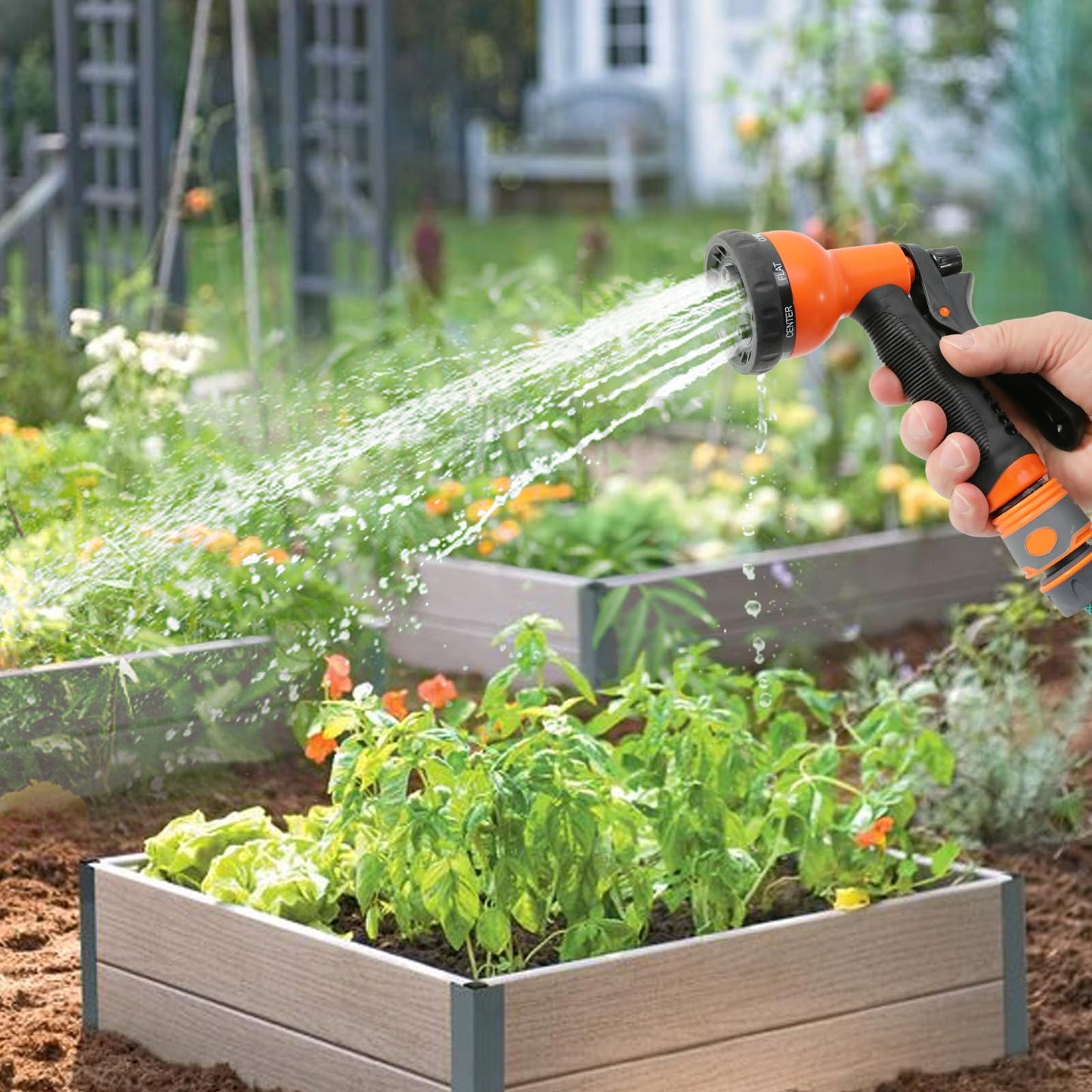 Himix Retractable Garden Hose Reel - 1/2 inch x 50ft Wall Mounted Hose Reel