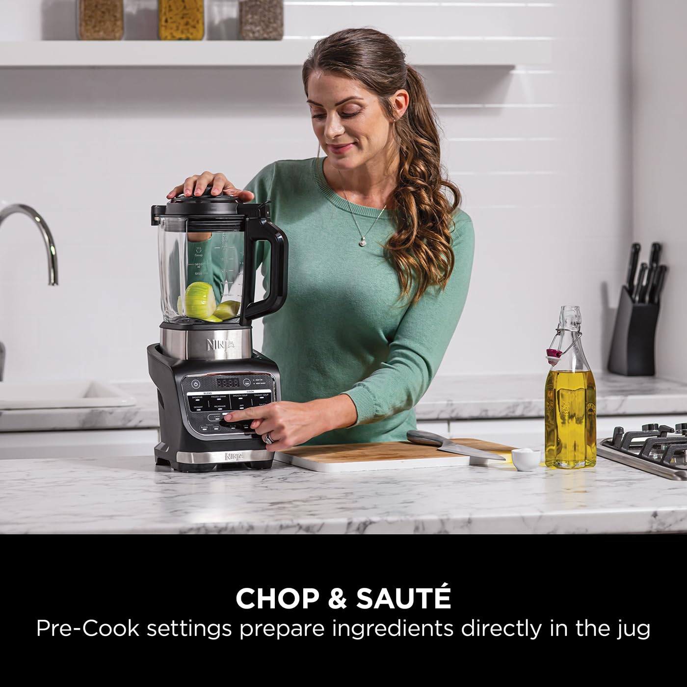 Ninja Foodi Blender & Soup Maker, 10 Auto-iQ Programs, 1.7L Glass Jug, Hot & Cold Blender