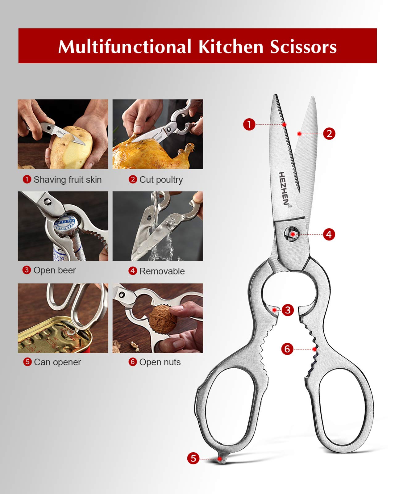 HEZHEN- Kitchen Knives Set 7PCS Forging Damascus