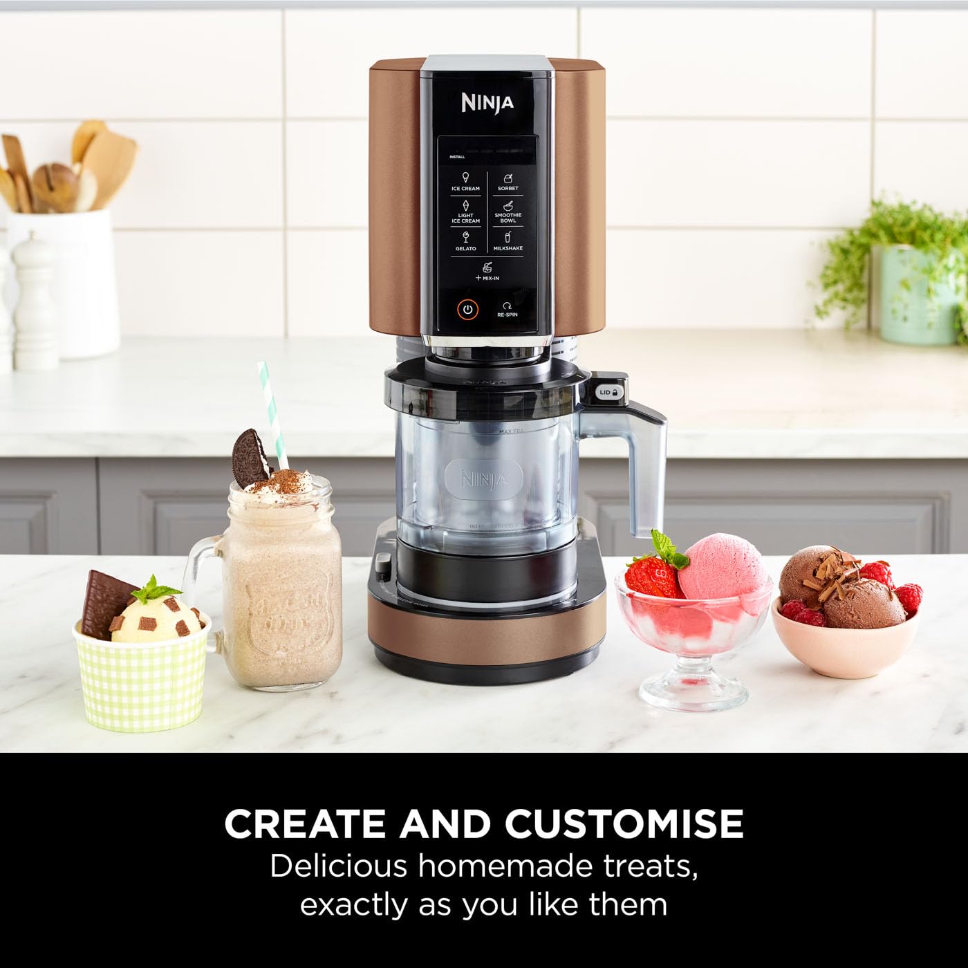 Ninja CREAMi Ice Cream Maker & Frozen Dessert Maker with 3 Tubs, 7 Programs