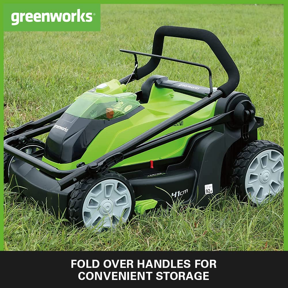 Greenworks 40V Cordless Lawnmower for Lawns up to 500m², 41cm Cutting Width, 50L Bag