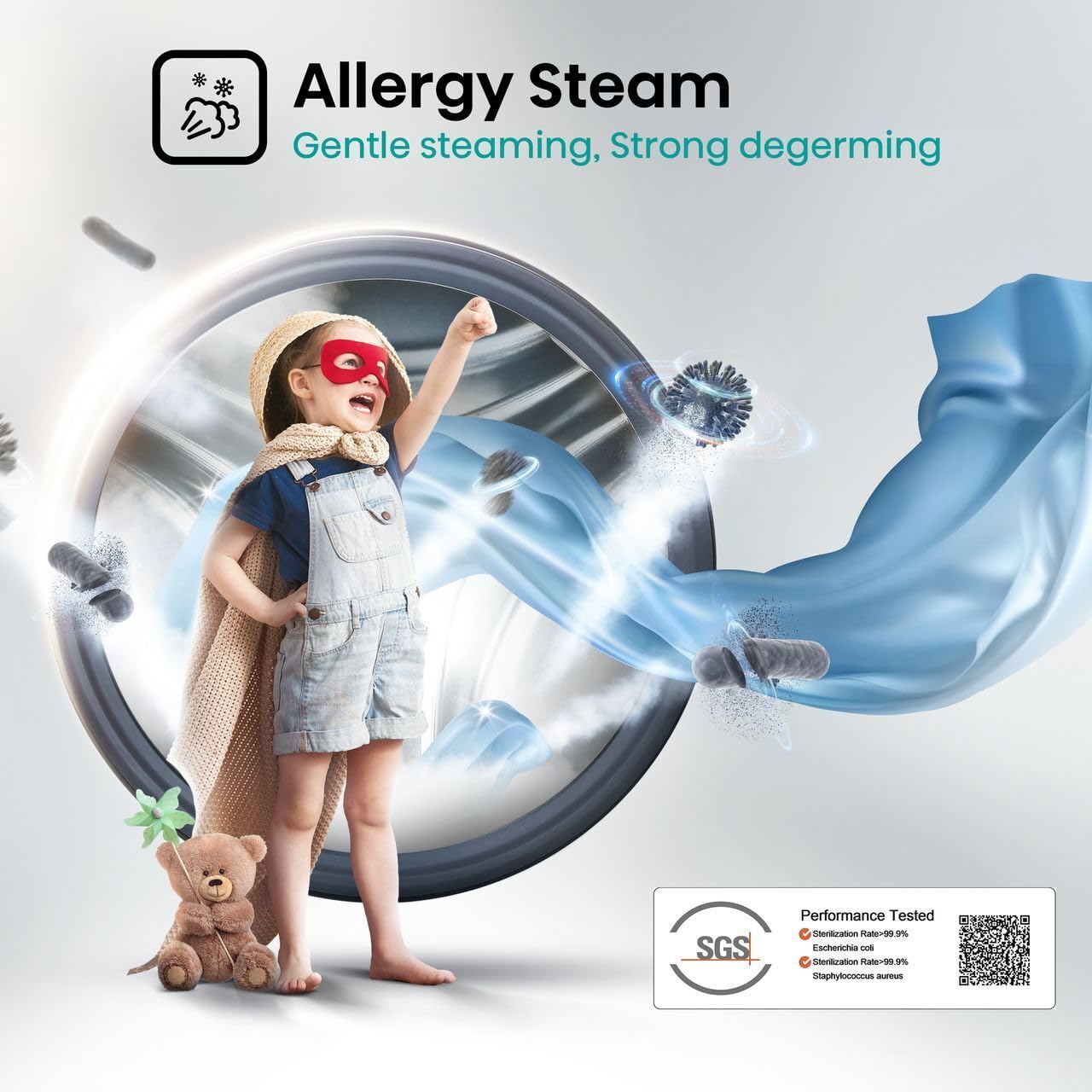 Hisense 3 Series WFQA8014EVJMT 8kg Washing Machine with 1400 rpm - Titanium - A Rated