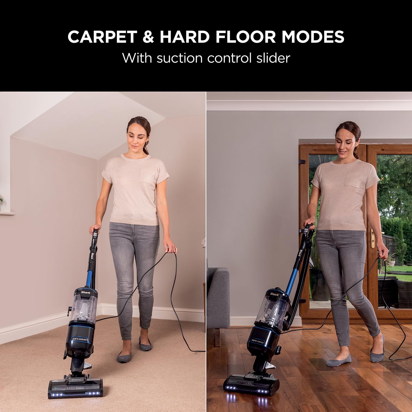Shark Corded Upright Vacuum Cleaner 1.1L with Lift-Away Technology, LED Headlights