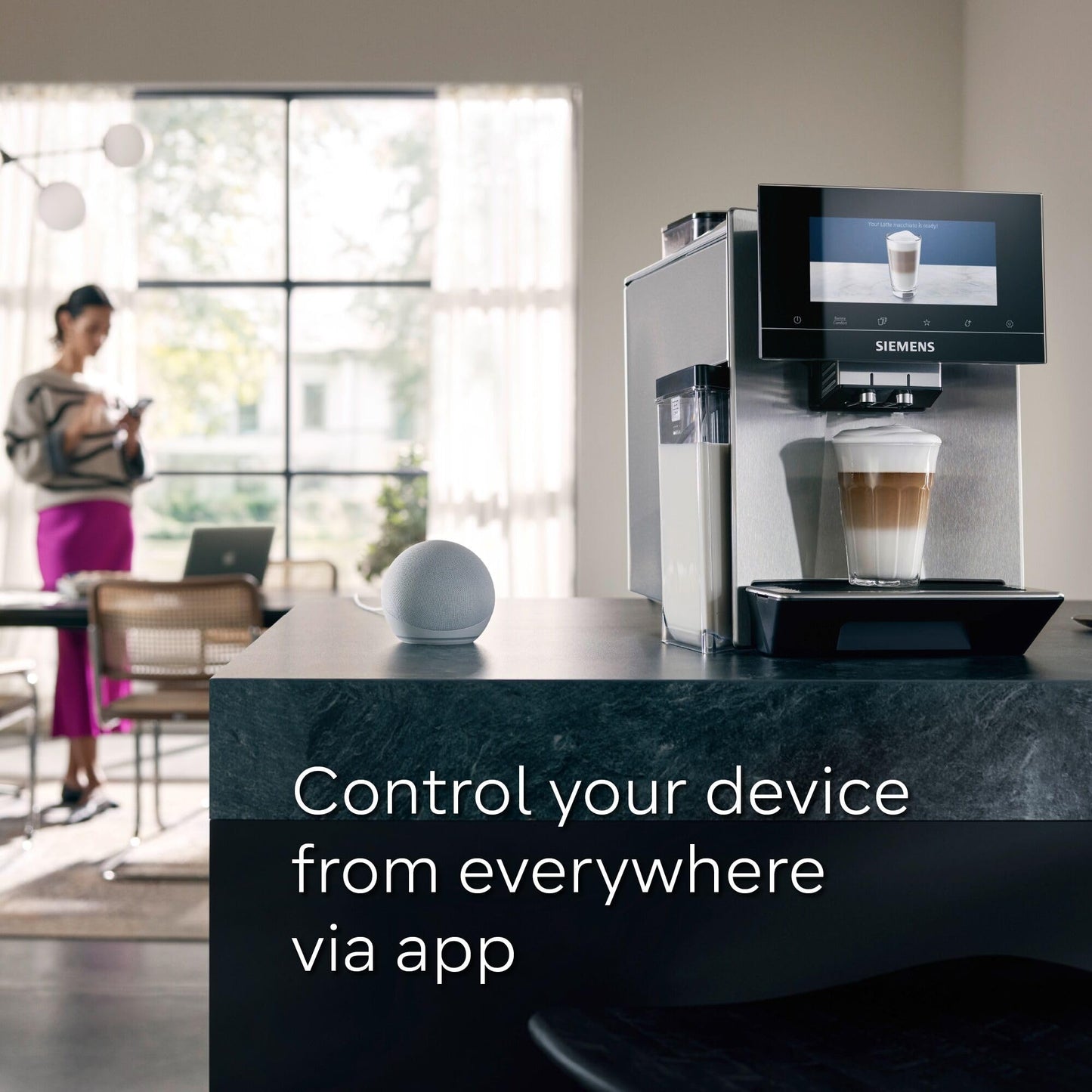 SIEMENS EQ900 Plus Fully Automatic Bean to Cup Coffee Machine, 6.8" Touch Screen Display