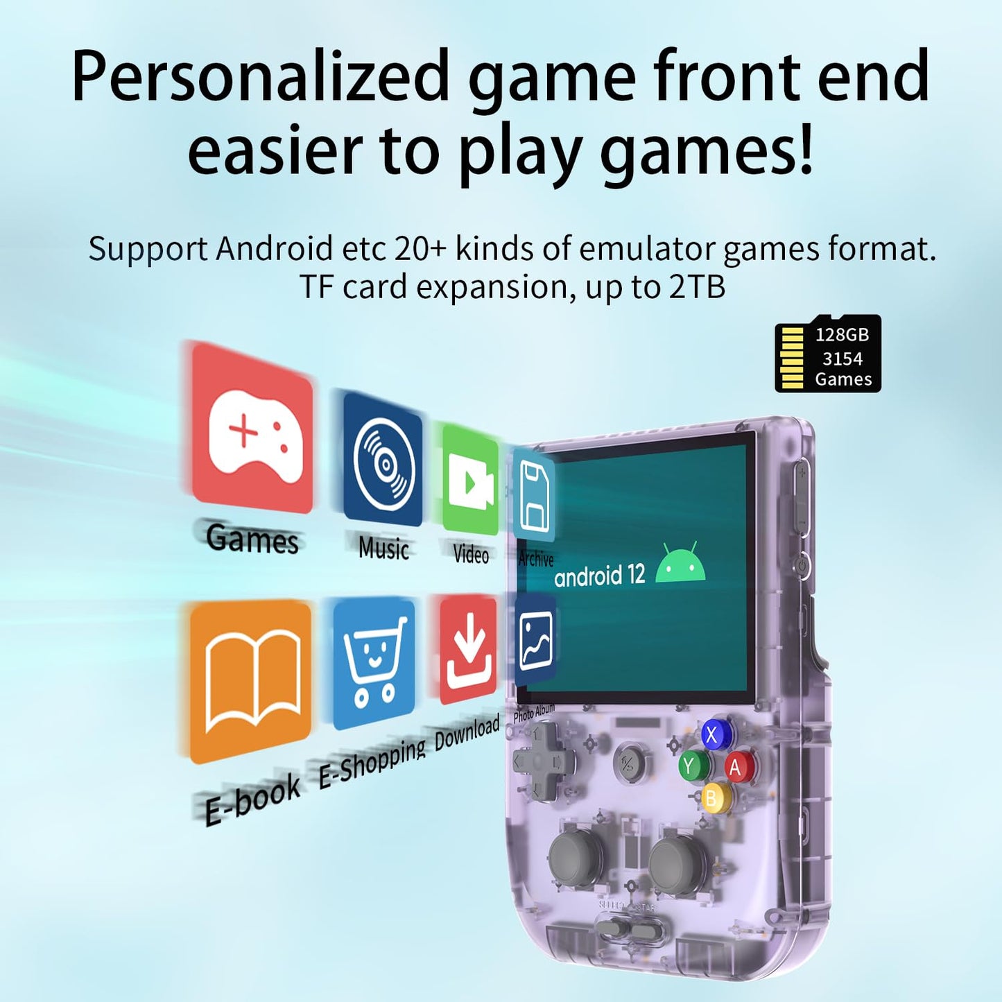 RG405V Video Handheld Game Console 4" IPS Touch Screen Android 12 T618 5500mAh Battery Portable