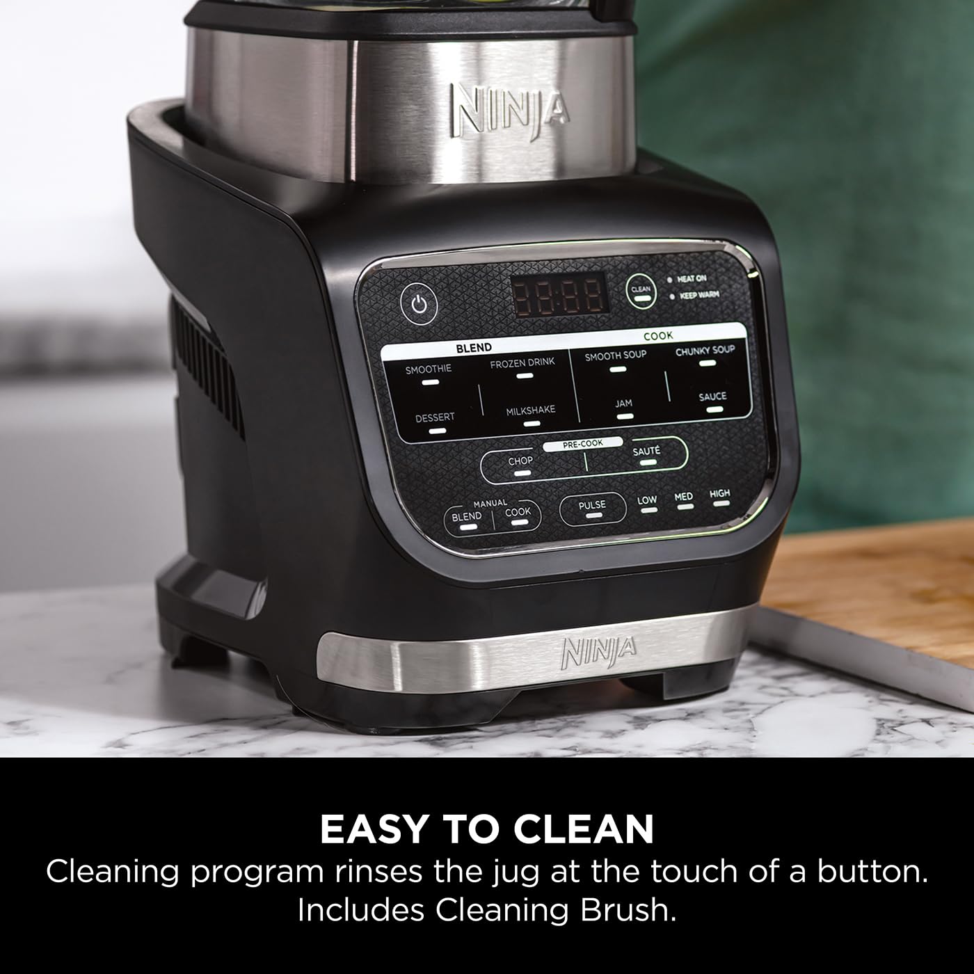 Ninja Foodi Blender & Soup Maker, 10 Auto-iQ Programs, 1.7L Glass Jug, Hot & Cold Blender